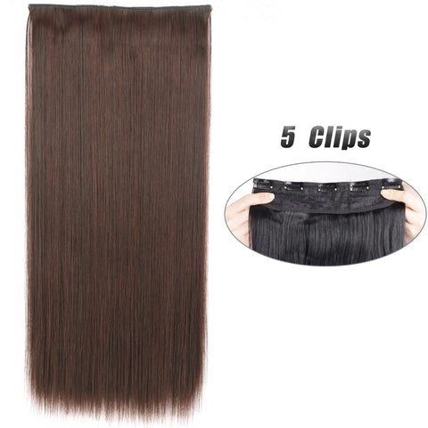 Synthetic 5 Clip In Hair Extensions 80CM - Long Straight Hairpiece
