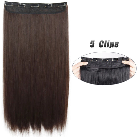 Long Wavy 5 Clip In Hair Extensions - Black Blonde Mix