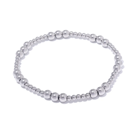 Yhpup Handmade Waterproof Stainless Steel Beads Bracelet for Men - Gold Color Jewelry