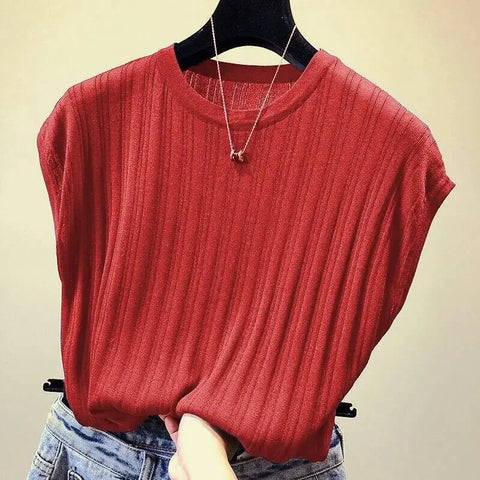 ITOOLIN Women Knitted Loose T-shirts