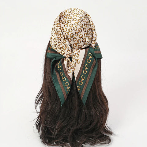 Luxury Animal Silk Satin Head Scarf for Women