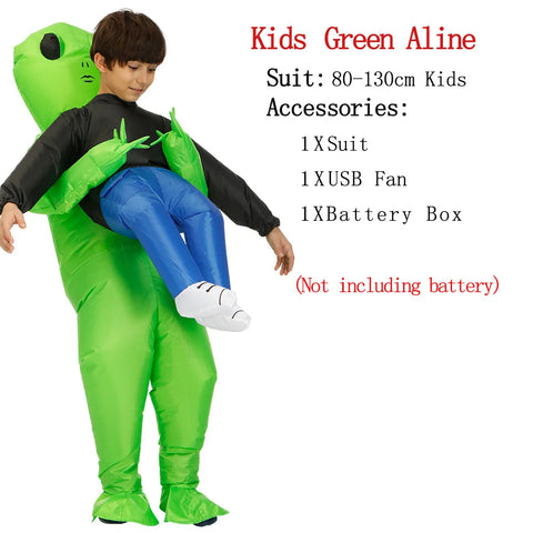 ET Alien Inflatable Suit - Scary Green Alien Costume