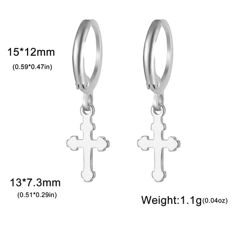Skyrim Fashion Women Girls Stainless Steel Earrings - Heart Cross Flower Turtle Sun Pendant Hoop Earrings Jewelry Gift Wholesale