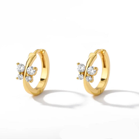 Zircon Butterfly Earrings for Women - Fashion Piercing Stainless Steel Jewelry Gift