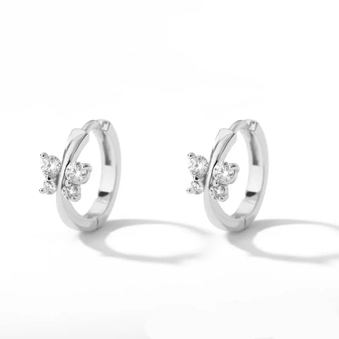 Zircon Butterfly Earrings for Women - Fashion Piercing Stainless Steel Jewelry Gift