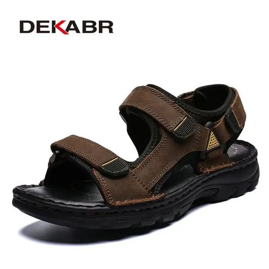 DEKABR Herren-Sandalen aus echtem Leder – Sommer-Strandschuhe 