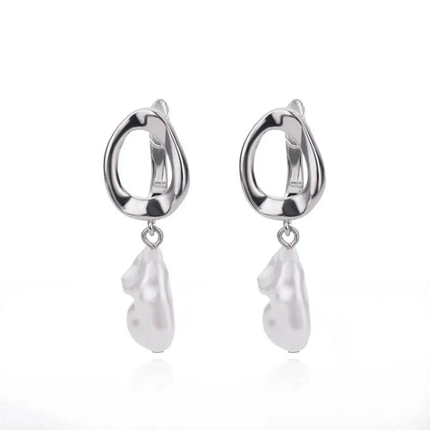 Hollow Zircon Heart Earrings for Women - Luxury Stainless Steel Geometric Jewelry Gift