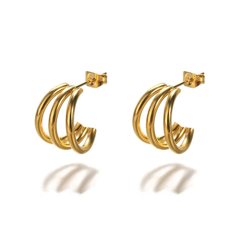 Minimalist Branches and Leaves Earrings - Stainless Steel Flower Jewelry for Women