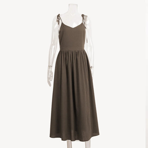 TARUXY Sexy Backless Beach Dress for Women - Elegant V Neck Maxi Sundress