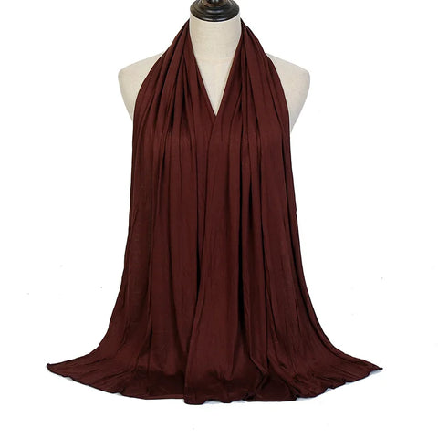 Soft Modal Cotton Jersey Hijab Scarf - Long Muslim Scarf for Women