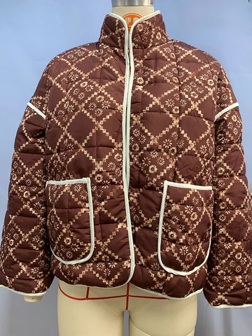 TARUXY Bloemenprint Jassen Voor Dames - Modieuze Slanke Jas met Zakken