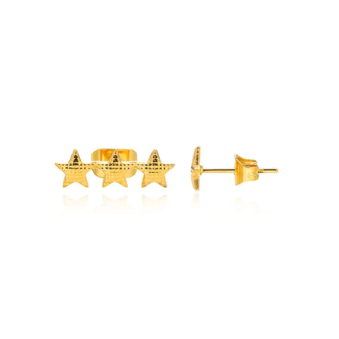 Zircon Starfish Stud Earrings for Women - Gold Stainless Steel Statement Jewelry Gift