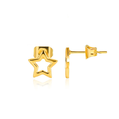 Zircon Starfish Stud Earrings for Women - Gold Stainless Steel Statement Jewelry Gift