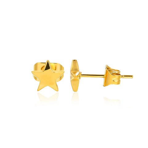Zircon Starfish Stud Earrings for Women - Gold Stainless Steel Statement Jewelry Gift