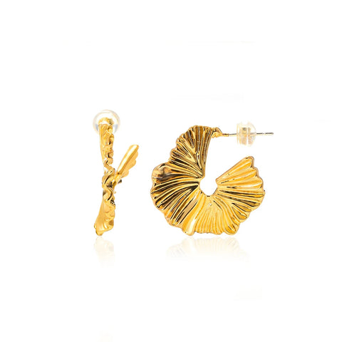 Zircon Starfish Stud Earrings for Women - Gold Stainless Steel Statement Jewelry Gift