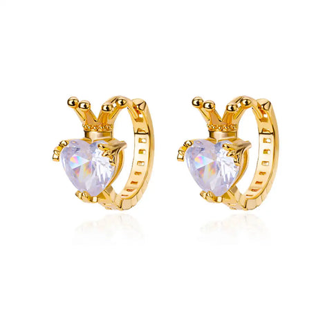 Colored Rainbow Zircon Earrings for Women - Mini Stainless Steel Geometric Circle Jewelry for Weddings and Parties