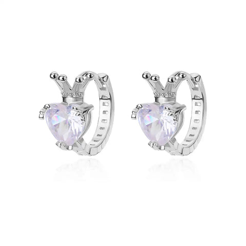 Colored Rainbow Zircon Earrings for Women - Mini Stainless Steel Geometric Circle Jewelry for Weddings and Parties
