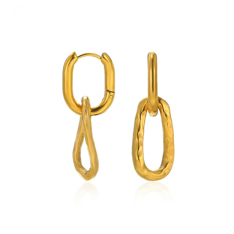 Zircon Cross Dangle Earrings for Women – Trendy Stainless Steel Wedding Jewelry
