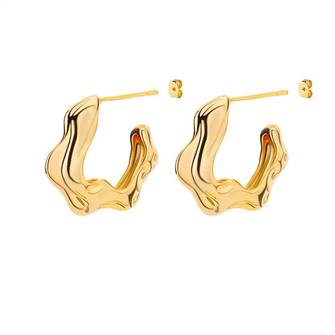Zircon Starfish Stud Earrings for Women - Gold Stainless Steel Statement Jewelry Gift