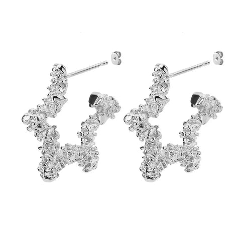 Zircon Starfish Stud Earrings for Women - Gold Stainless Steel Statement Jewelry Gift