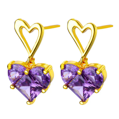 Colorful Heart Earrings for Women - Stainless Steel Enamel Metal Heart Studs | Perfect Gift for Valentine’s Day