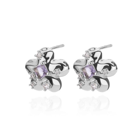 Zircon Starfish Stud Earrings for Women - Gold Stainless Steel Statement Jewelry Gift