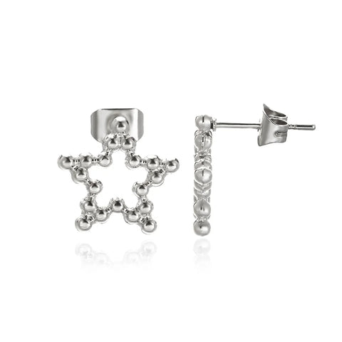 Zircon Starfish Stud Earrings for Women - Gold Stainless Steel Statement Jewelry Gift