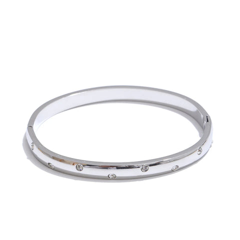 Yhpup Stainless Steel Cubic Zirconia Fashion Bracelet Bangle - Gold & Silver Color