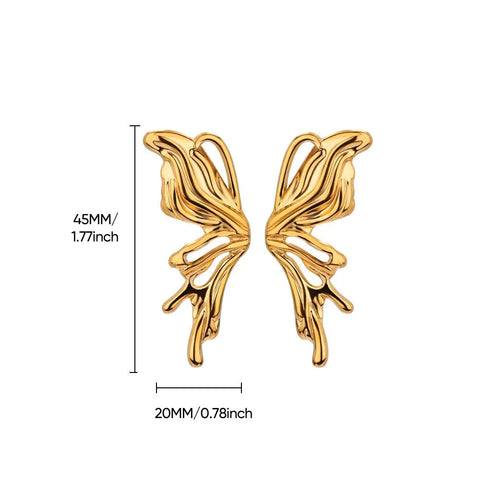 Minimalist Branches and Leaves Earrings - Stainless Steel Flower Jewelry for Women