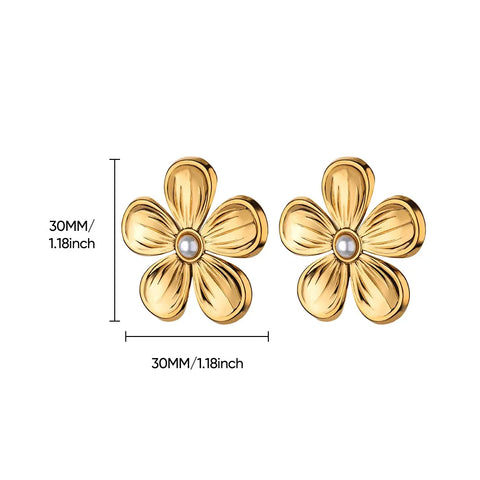 Minimalist Branches and Leaves Earrings - Stainless Steel Flower Jewelry for Women