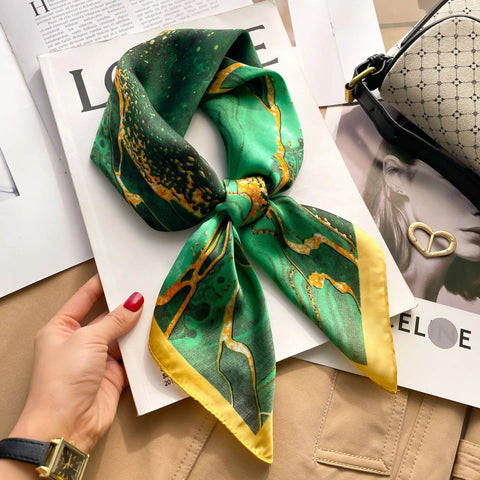 Luxury Silk Plaid Scarf for Women
