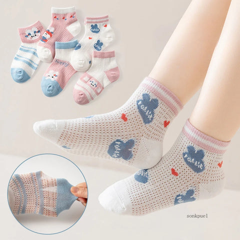 5 Pairs Children Socks - Breathable Travel Sports Socks