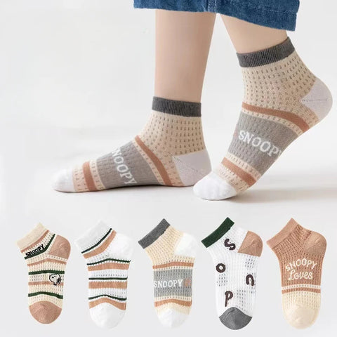 5 Pairs Children Socks - Breathable Travel Sports Socks
