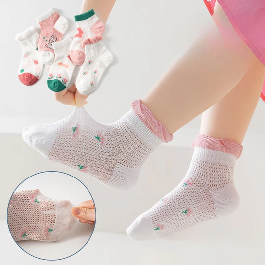 5 Pairs Children Socks - Breathable Travel Sports Socks