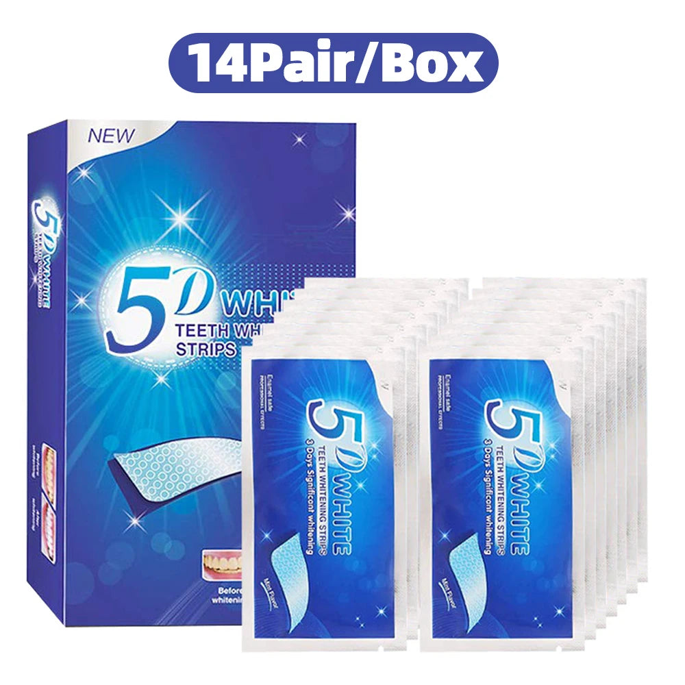 5D Teeth Whitening Strips - Effective Home Use Whitening Kit