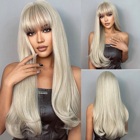 DropShipping EASIHAIR Long Blonde Ombre Synthetic Wigs for Women - Wavy High Density Cosplay Wig