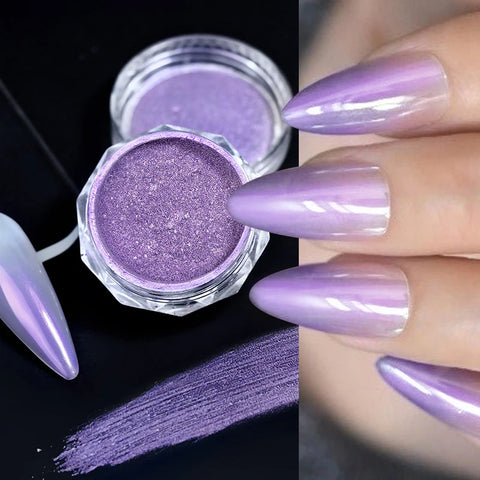 Pearl Aurora Nail Powder - Purple Pink Blue Chrome Glitter