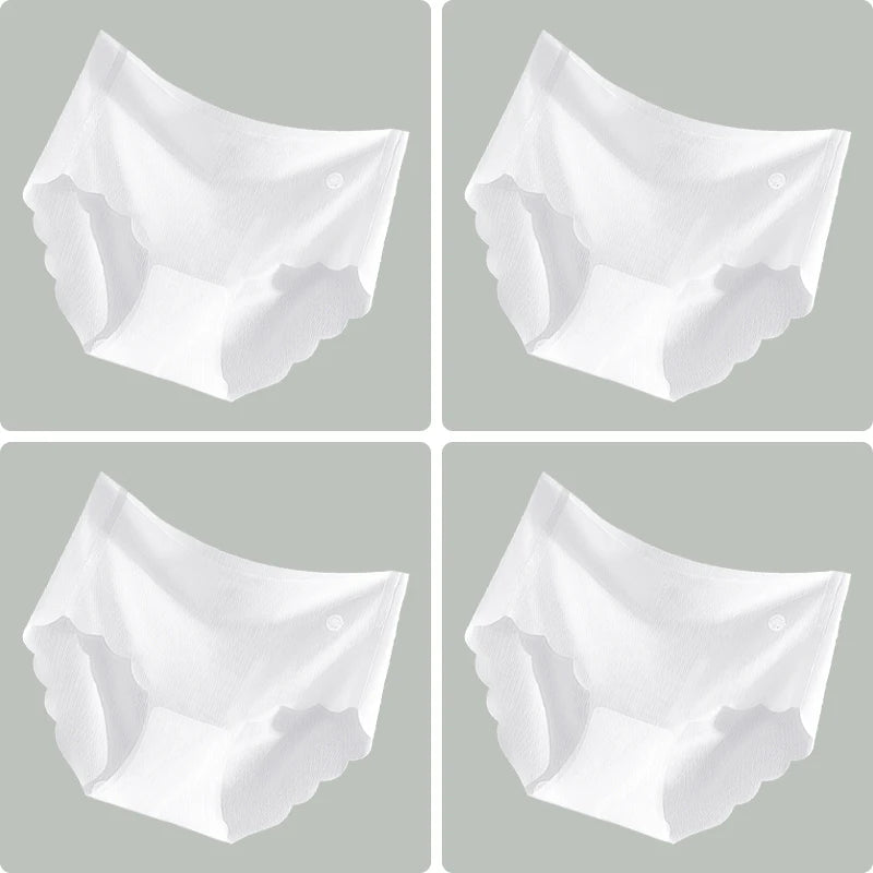 4PCS Ultra-thin Ice Silk Seamless Women's Panties