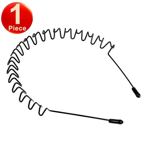 6 stuks modieuze metalen haarbanden voor mannen en vrouwen, unisex, zwarte golvende haarband, sporthoofdband, haarband, haaraccessoires, cadeau 