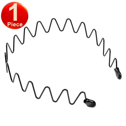 6 stuks modieuze metalen haarbanden voor mannen en vrouwen, unisex, zwarte golvende haarband, sporthoofdband, haarband, haaraccessoires, cadeau 