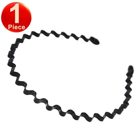 6 stuks modieuze metalen haarbanden voor mannen en vrouwen, unisex, zwarte golvende haarband, sporthoofdband, haarband, haaraccessoires, cadeau 
