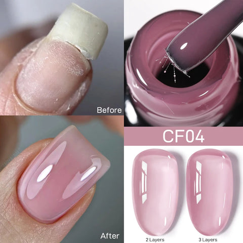 UR SUGAR Glitter Rubber Base Gel - Aurora Chameleon Pink Gold Flakes