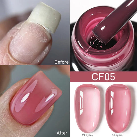 UR SUGAR Glitter Rubber Base Gel - Aurora Chameleon Pink Gold Flakes