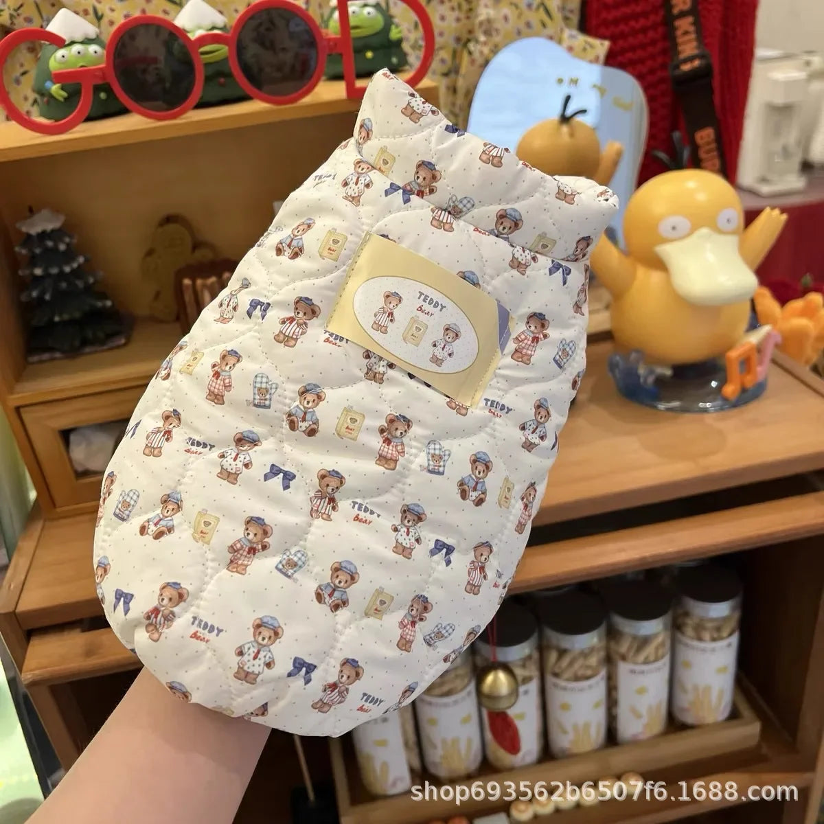 Cute Winter Pet Clothes Teddy Bear High Neck Parkas for Small Dogs and Cats