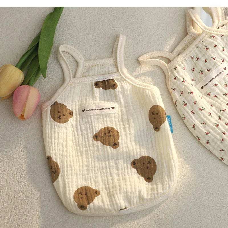 Spring Summer Cotton Bear Vest for Dogs - Cute Teddy Bichon Schnauzer Clothes