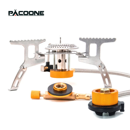 PACOONE Portable Camping Gas Stove - Ultralight Outdoor Cooker for Hiking and Picnics