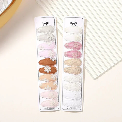 10/20Pcs Cotton Print Hair Clip Hairpin for Girls - Fabric Plaid Mini BB Hair Grips - Cute Baby Hair Accessories - Perfect New Year Gift