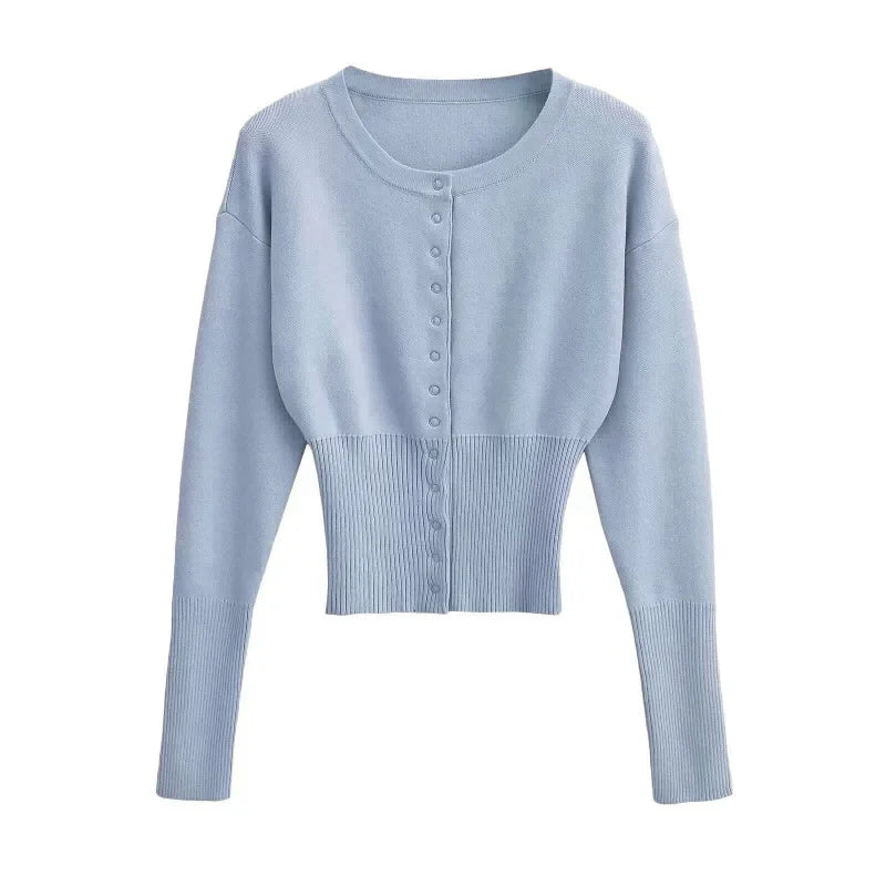 Tuularose Women's Spring Cardigan - Casual Solid Knit Sweater for Stylish Street Fashion