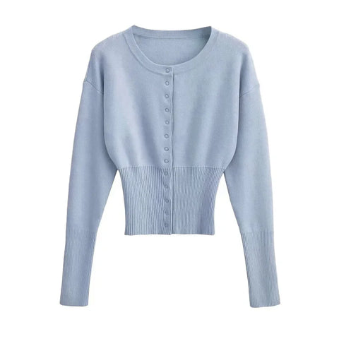 Tuularose Women's Spring Cardigan - Casual Solid Knit Sweater for Stylish Street Fashion