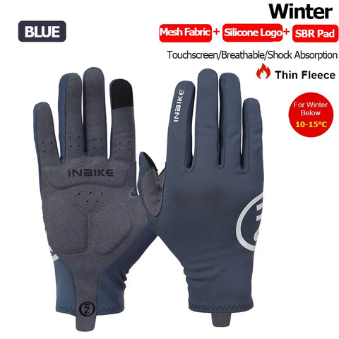 INBIKE 2024 Gel Padded Fietshandschoenen voor Heren - Herfst Winter Full Finger Touchscreen MTB Accessoires